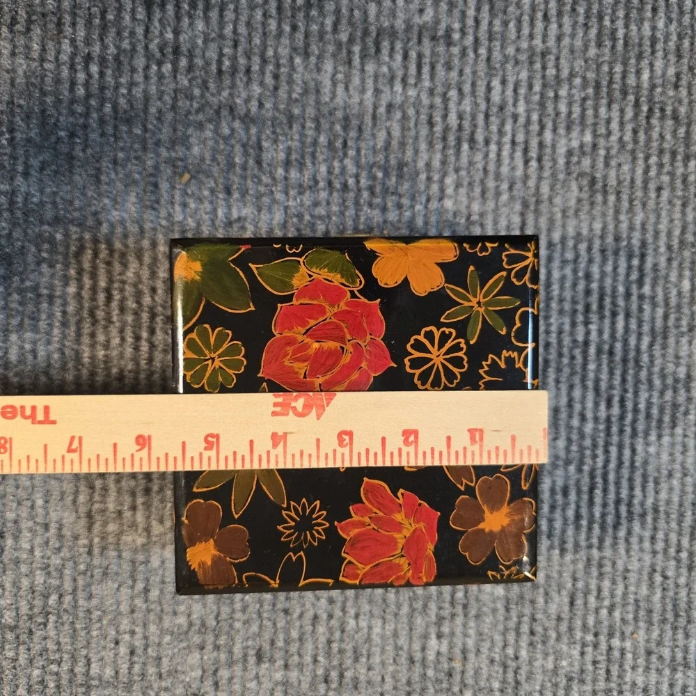 Vintage Jewlery Box Floral‎ Plastic Lucite Hinged